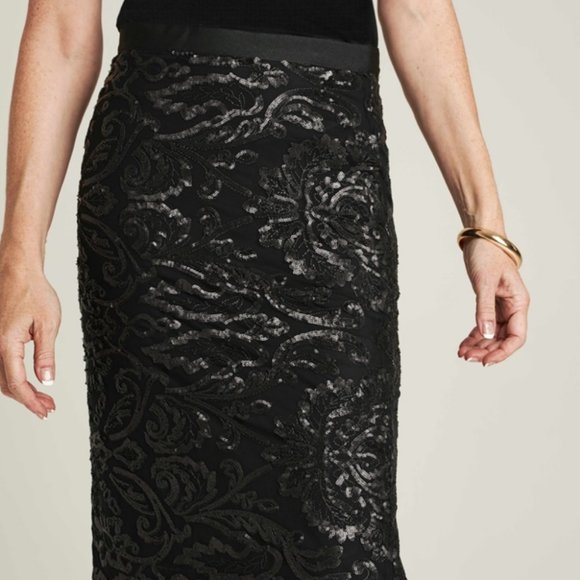 Pure Collection Black Sequin Skirt - Picture 2 of 5